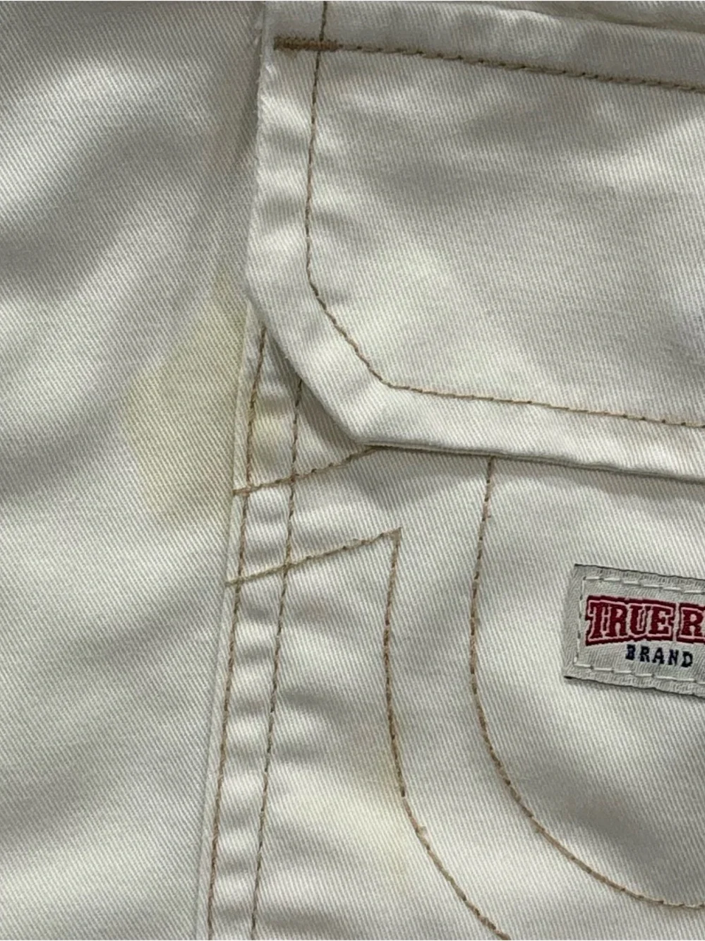 True Religion Ivory Straight Leg Cargo Pants Men’s Size 28